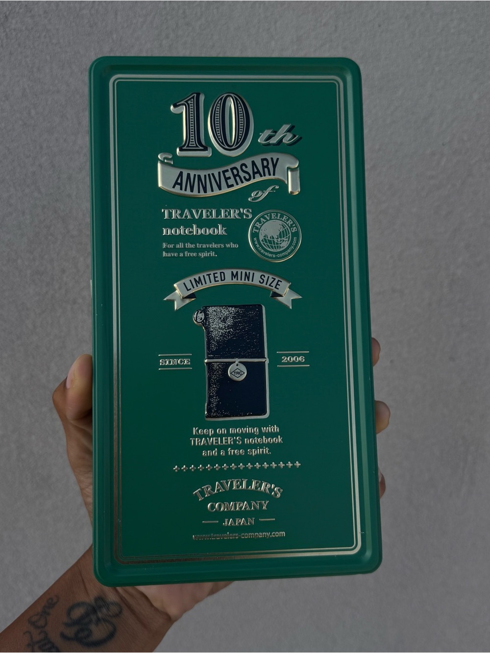 Traveler's Company 10th Anniversary Mini Notebook Tin - Green